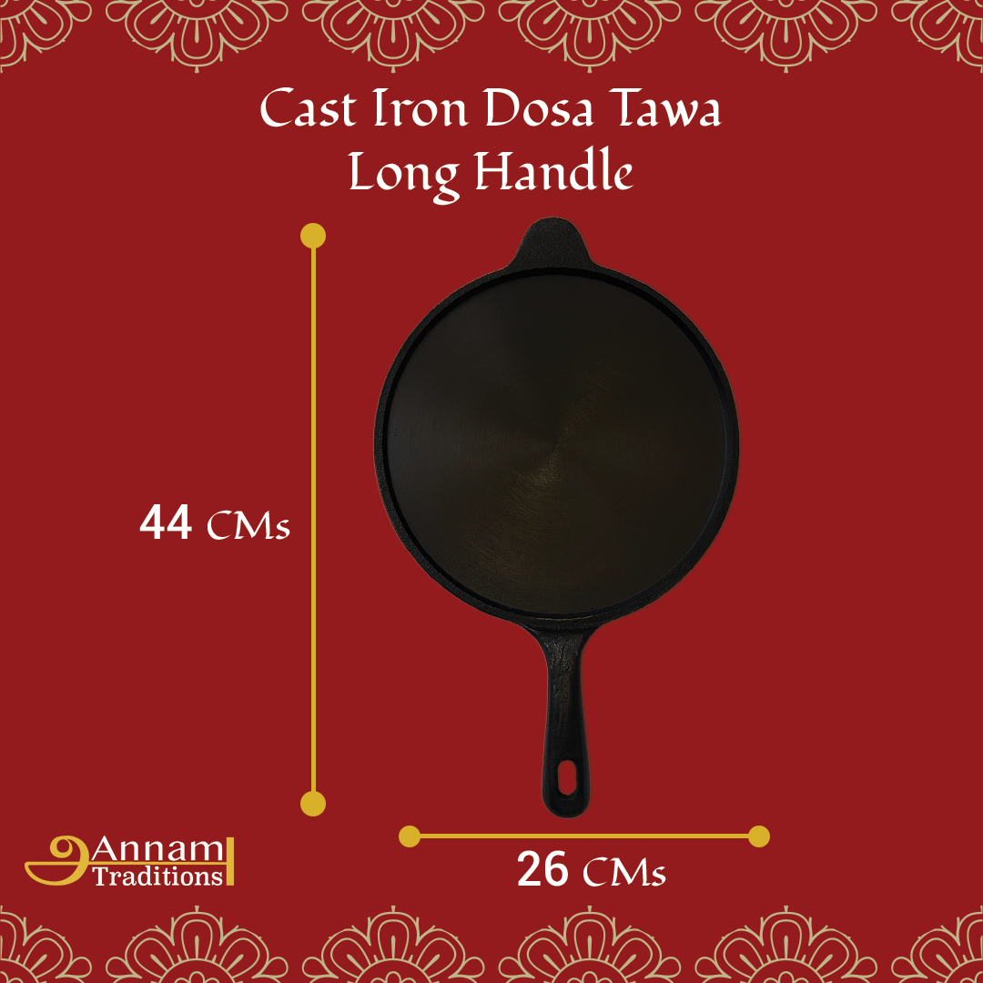 Cast Iron Dosa Tawa - Long Handle