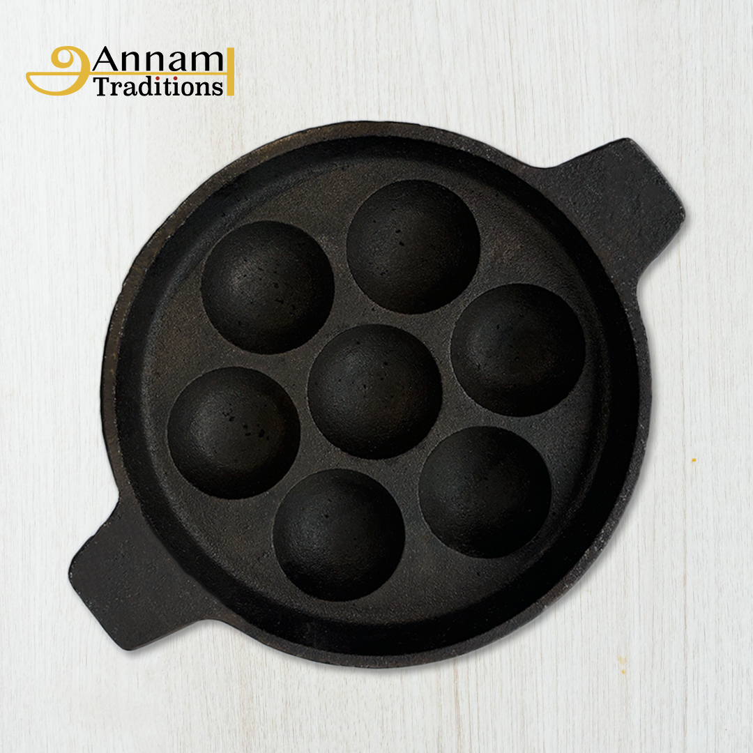 Cast Iron Paniyaram Pan - 7 Pits