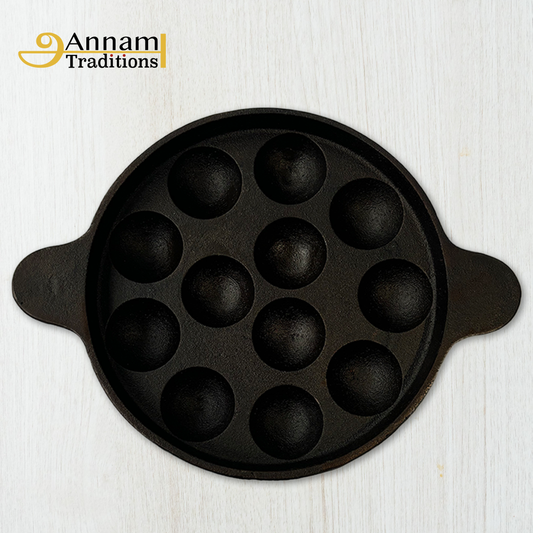 Cast Iron Paniyaram Pan - 12 Pits