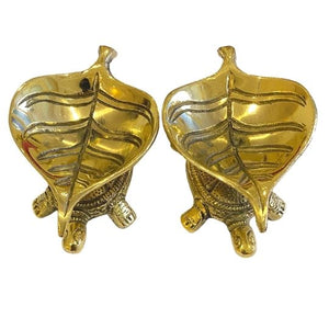 Brass Tortoise Diya (Set of 2)