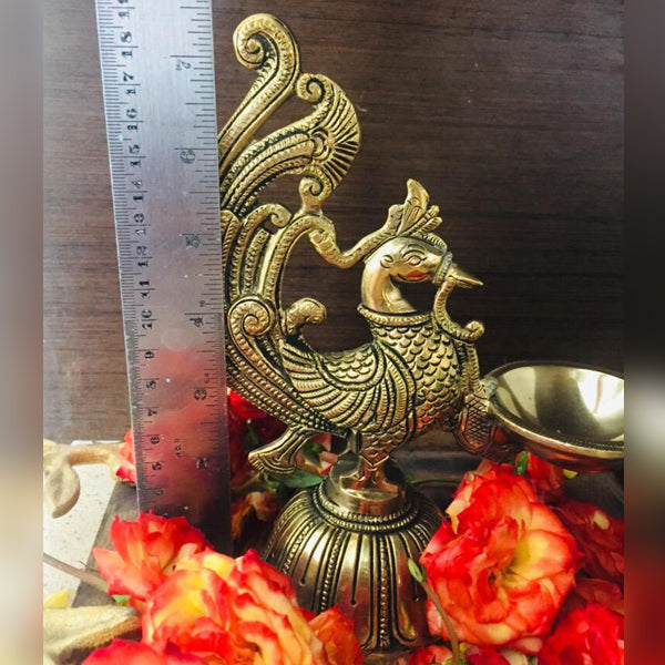 Brass Peacock Lamp